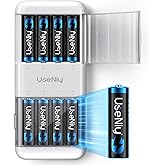 Rechargeable Lithium Batteries AA 8-Pack with Charger, 1.5V AA Rechargeable Batteries, 3000mWh High Capacity AA, Li-ion AA wi