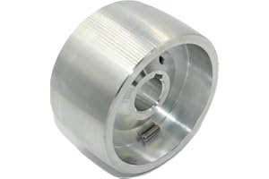 LASANA SMART MACHINES Roue d'entraînement pour meuleuse à courroie, usinée CNC, pour meuleuse à couteaux, diamètre 100 mm, largeur 55 mm, alésage de 24 mm, fabriquée en UE (roue motrice-100-24)