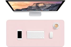 Hsurbtra Desk Pad, 75 x 37 cm PU Leather Desk Mat, XL Extended Mouse Pad, Waterproof Desk Blotter Protector, Ultra Thin Large Laptop Keyboard Mat, Non-Slip Desk Writing Pad for Office Home, Pink