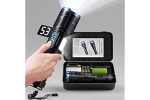 DBCMEW Rechargeable Torch LED Super Bright, 500000Lumens Zoomable Powerful Flashlight with 7 Modes & COB Side Light, Long-Lasting Brightness Torch for Camping, Outdoor, Emergencies