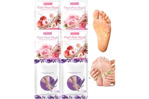 SEESUNO Foot Peel Mask 6 Pairs - Exfoliating Treatment for Hard Skin & Cracked Heels, Moisturising Dead Skin Remover Socks with Lavender, Rose & Peach Scents