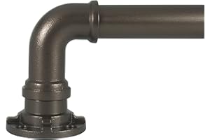 Decopolitan Industrial Wrap Around Telescoping Curtain Rod, marrón, 72 to 144-Inch