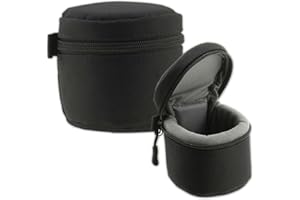 Navitech Schwarz Wasserdicht Kameraobjektiv Schutzhülle Tasche - Kompatibel Mit Dem Canon RF 16mm F2.8 STM Lens