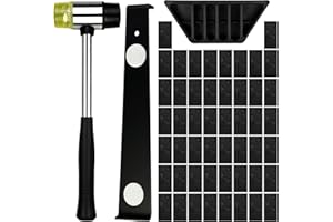 TAOBWN 53Pcs Laminate Floor Kit with 50pcs Laminate Floor Spacers, Double Sided Rubber Mallet, Pull Bar, Tapping Block for Woodworking Laminate Flooring Installation