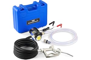 ‎ORION MOTOR TECH Orion Motor Tech Dieselpumpe 12V Absaugpumpe Kraftstoffpumpe 45 L/Min mit Auto Shut-off Düse, Zapfpistole, Filter & Schläuchen, Selbstansaugende Heizölpumpe 3600RPM Tragbar