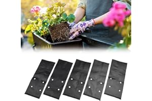 Getdoublerich Bolsas de cultivo de plantas, 100 bolsas gruesas para vivero, bolsas de cultivo de plantas en maceta, bolsas de cultivo de flores en maceta, bolsas de vivero negras, para verduras,