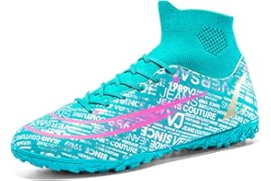 BINBINNIAO Zapatos de Fútbol para Hombres y Mujeres Calzado de Fútbol Masculino Calzado de Fútbol Transpirable Césped Alto Spikes FG/AG Calzado de Fútbol al Aire Libre