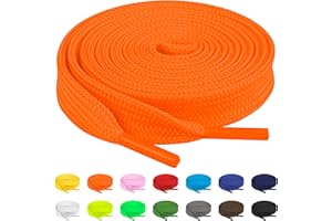 TBOC Lacci Laccetti Stringhe [Piatti] Laccio [90-120-140 cm] Scarpe Sneakers Scarponi Stivali | Compatibile con Alexander Mcqueen Nike Air Force Jordan Dr Martens Adidas Converse Bambini Adulti