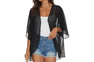 florynova Women’s Causal Kimono Cardigan Summer Tops Loose Fit Beach Cover Ups Floral Print Blouses