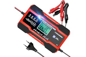 ‎YDBAO YDBAO Autobatterie Ladegerät 10A 12V 24V Batterieladegerät Vollautomatisches Batterie Mit LCD Touchscreen Automatische Temperaturkompensation Reparaturmodus Für Auto Motorrad Boot Rot