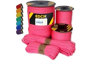 EdcX Paracord 4 mm, más de 35+ Colores sólidos (10 m, 15m, 30m, 50m, 100m, 300m) | Ideal para Camping, al Aire Libre | Cuerda 100% Nailon 4mm | Cuerda Tactica 550 Tipo III