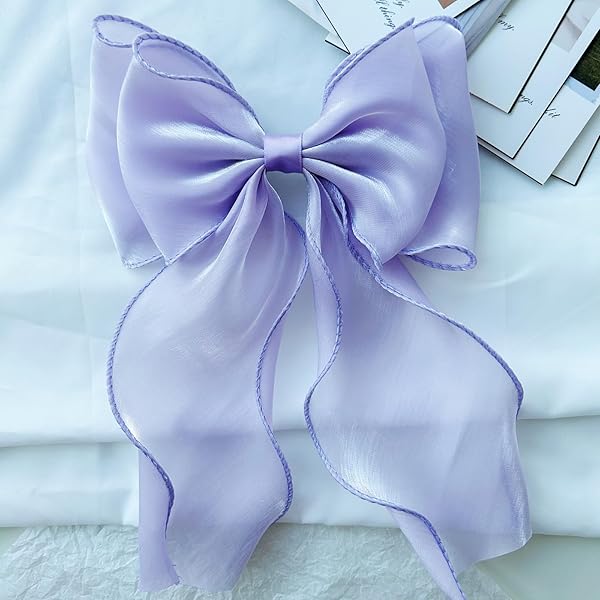 Jumbo Satin-Haarspange Mit Schleife – Große Spange Für Damen & Mädchen (Hellblau)