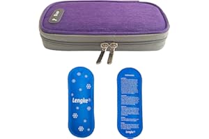 MABANOCOTA Insulin Cooler Case,Diabetic Travel Case Diabetes Medical Cool Bag with 2 Reusable Ice Packs for Medications Diabetes Pen and Supplies Packs (Purple)
