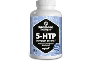 Griffonia 5 HTP 667 mg pour 6 Mois - Capsules D'Extrait de Graines de Griffonia - Calme et Repos -180 Gélules Vegan - Ingrédient Actif pur de Graines de Haricots Noirs, sans Additifs Inutiles