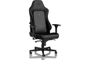 ‎NOBLECHAIRS noblechairs Hero Gaming Stuhl 150 kg Belastbarkeit, PU-Kunstleder Bürostuhl Ergonomisch, Schreibtischstuhl Schwarz/Gold, PC Drehstuhl mit Rollen, Gamer Sessel, Inklusive Kissen