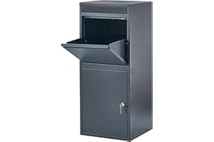 Extra Large Parcel Box Outdoor Parcel Delivery Box Parcel Drop Box Metal Post Box for Internet Deliveries,Wall Mountable Weatherproof Sturdy Mailbox Home Porch - Atahome Cappadocia (Anthracite)
