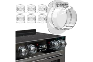 Kindersicherung Herd Drehknöpfe [6 Stück] – Herdknopf Kindersicherung transparent, Herd Kindersicherung Knöpfe bis Ø50mm, Herdschutz Kinder, Backofen Kindersicherung, bitte Maße messen