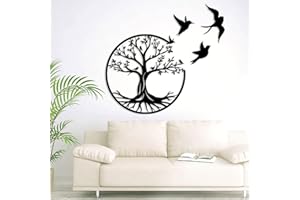 PDUODUO 50cm Metal Tree of Life Wall Decor Silhouette Art,Tree of Life Wall Art Metal Decorative for Indoor Outdoor Garden Home Decoration (19.7inch)