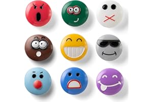 SUNURS Paquete De 16 O 9 Imanes De Nevera con Emoticonos 3D, Expresiones De Resina Vibrantes con Fuertes Imanes De Neodimio, Acabado Suave Y Diseño De Parte Trasera Plana