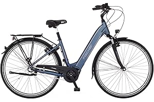 ‎FISCHER Fischer E-Bike City, CITA 2.1i Elektrofahrrad für Damen und Herren, RH 41 cm, Mittelmotor 65 Nm, 36 V Akku im Rahmen, saphirblau matt, 28 Zoll