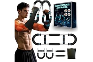 HUTRADE Twister Arm Trainer Portátil - Resistencia 5 Ajustable 30-50 kg, Antebrazo Ejercitar Desmontable, Entrenar para Brazos, Pecho y Hombros, 2 Fundas Protectoras para Brazos, Ejercicio en Casa, Oficina