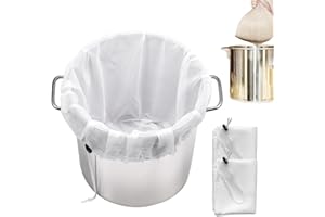 METALNUTS Straining-Reusable Muslin Bags - Large Mesh Strainer for Cooking, Nut Milk, Cheese, Yogurt, Brewing & Wine Making, 2Pack