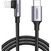 Ugreen 3A USB C to Lightning 90 Derece &Ouml;rg&uuml;l&uuml; Data ve Şarj Kablosu 2 Metre