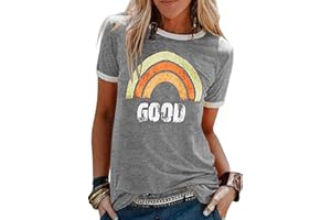 heekpek Camisetas Mujer Manga Corta con Estampado Vintage Top Manga Corta Mujer Casual de Verano T Shirt Mujer Short Sleeve Shirt Women