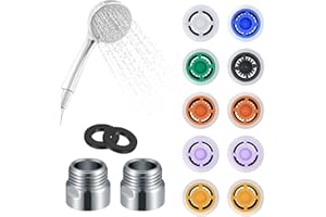 XUIIOSOOKP Lot de 14 Douche Limiteur de Réducteur de Débit Réglé, Limiteur d'Économie d'Eau, Limiteur de Douchette Réducteur de Débit de Robinet Économiseur de Pommeau de Douche, 4L/ 5L/ 6L/ 7L/ 8L/ 9L/ 12L