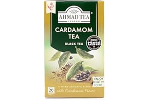 ‎AHMAD TEA Ahmad Tea - Cardamom Tea - Kenianischer Schwarztee mit Kardamon - Einzeln Verpackte, Aromaversiegelte Teebeutel mit 2g Tee pro Portion - 20 Teebeutel mit Band