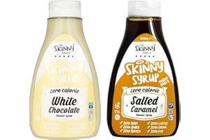 THE SKINNY FOOD CO The Skinny Foods Twin Pack Salted Caramel & White Chocolate Flavoured Dessert Topping Syrup,Sugar Free,Zero Calories
