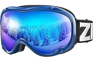 ZIONOR Maschera sci Occhiali da sci snowboard a specchio con protezione UV OTG Occhiali da neve Anti-Nebbia Doppia Lente per Uomo Donna Giovani