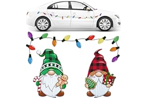 ‎TOPTIME Toptime 20 Stück Weihnachts Auto Magnete, 12 Stück Reflektierende Glühbirne Magnete mit 6 Magnetdrähte und 2 Magnet Weihnachtswichtel, Kühlschrankmagnete Weihnachten Deko für Neujahr, Feiertage