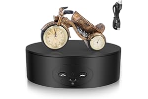 Piatto Girevole Elettrico, Couleeur 13CM 5KG Mini Base Girevoledi 360 Grad Piatto Girevole Portatile USB Alimentato Espositore Girevole Elettrico per Gioielli, Orologi, Fotografia, Registrazioni Video