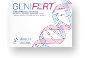 DIGI-PHARM Genifert Integratore per la Fertilità Maschile con Arginina Maca Peruviana Taurina Coenzima Q10 Consigliato per Oligospermia ed Infertilità dell'Uomo. Alto Dosaggio per la Qualità degli Spermatozoi.