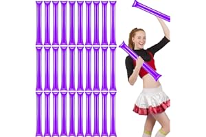 EGEKTBH 30 Pieces Thunder Sticks, Thicken Plastic Cheering Boom Sticks, Inflatable Noise Makers Cheerleading Spirit Stick for Sporting Cheers Basketball Football Dance Party (Purple)
