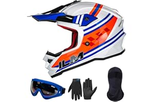 ILM Casque Moto Enfant Motocross Cycliste pour Garçon et Fille avec Lunettes Gants Masque ATV Off Road Go Kart Dot ECE Model Z705