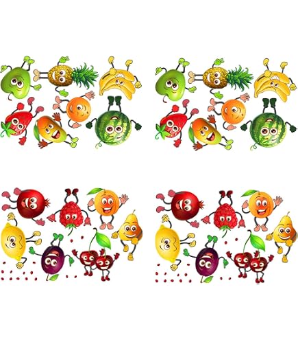 Adesivo Per Piastrelle Da Cucina Impermeabile: Pannello Frutta 74x45cm - Antiolio E Facile Da Pulire