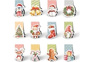 HAPPIRRA 12 Stück Magnetische Lesezeichen Weihnachten, Kleine Geschenke für Adventskalender Kinder, Nikolausgeschenke Weihnachtsgeschenke für Kinder, Wichtelgeschenk Mitgebsel Weihnachten Kinder