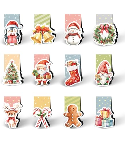 Agoer Bladwijzers voor Kerstmis, 30 stuks, kleurrijke magnetische