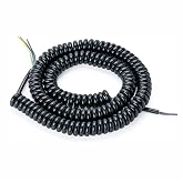 3 Conductor Coiled Wire Light Electrical Wire (Black)