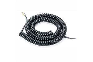 ORION LIGHTSTYLE Cable en espiral de 3 conductores, cable eléctrico de luz (negro)