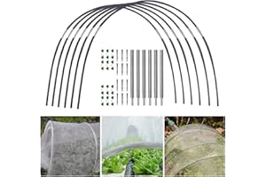 Renywosi Gewächshaus-Hoops - 18 Stück Garten-Stützrahmen Tunnelbögen Für Pflanzenabdeckung, Folientunnel Gewächshausreifen Bögen Kunststoff Glasfaser Hoop-Pflanztunnel for Gartenstoff Gartenpfähle