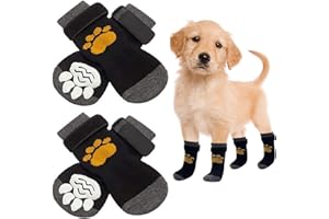 ZOVATOR Anti Slip Dog Socks, 2 Pairs Paws Stop Licking Dog Grip Socks Dog Paw Protectors Dog Paw Socks Dog Socks with Grips Socks for Dogs Dog Claw Socks Dog Anti Slip Socks for Dog Wear Floors Walking