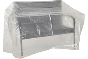 Greemotion Schutzhülle für Gartenbank wasserabweisen mit Ösen, Transparent, 160x75x78cm