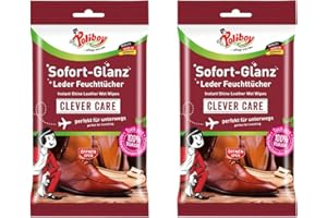 ‎POLIBOY ... PFLEGT WIE NEU POLIBOY Sofort-Glanz Leder Feuchttücher - Reinigungstücher für unterwegs - perfekt für Schuhe & Taschen - 2er Pack - 2x10 Tücher - Made in Germany