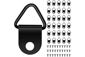 CAIANWIN 30 szt., mały trójkątny pierścień, stalowe wieszaki na zdjęcia ze śrubami, ramki na zdjęcia, rozwiązania do zawieszania zegarów, obrazów, grafiki, ramek, haczyków, zdjęć, złote, 30 szt