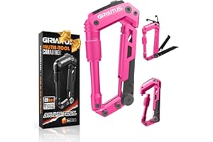 GIRIAITUS Locking Carabiner Clip 8 and 1 Multi Tool Heavy Duty Keychain Cool Pocket Gadgets Gifts for Men Cool Pocket Gadgets Outdoor Hiking Camping Accessories