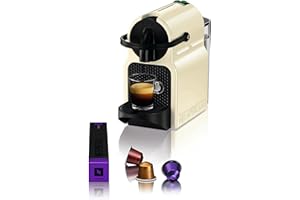 De'Longhi Nespresso Inissia EN80.CW, Machine à Café Automatique, Machine à Capsules pour une Seule Tasse, Ensemble de Bienvenue Inclus, Design Compact, 19 Bars, 1260W, Crème Vanille