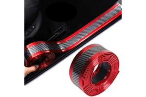 GENRICS Autocollant De Seuil De Porte De Voiture Fibre de Carbone Scuff Scratch Résistant,Protecteur Anti-Choc Bande en Caoutchouc,avec Résistance à l'abrasion,Aux Rayures Et Forte Adhésion(2,5 M * 5 CM)